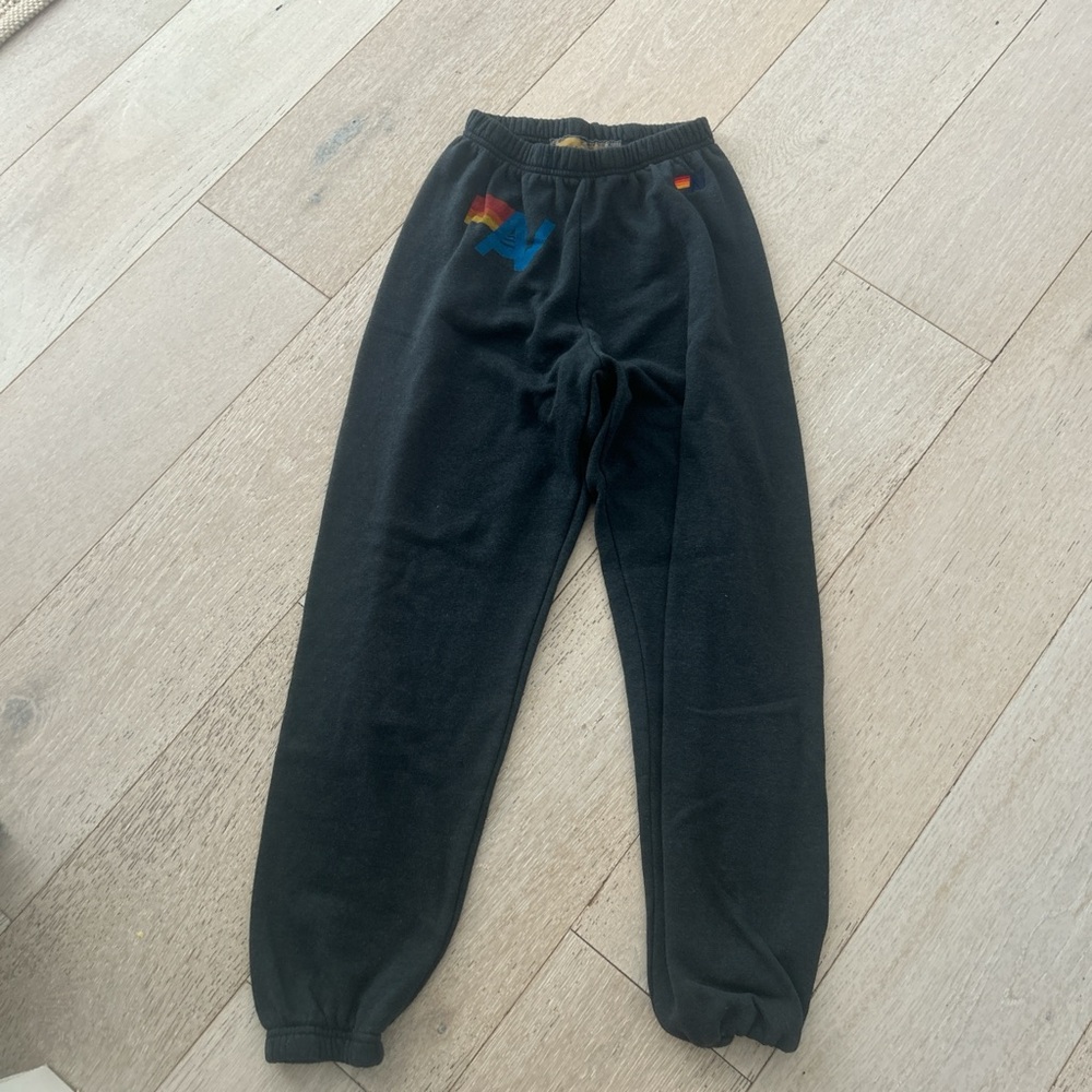 Aviator Nation Black Track Pants with Elastic Cuffs
